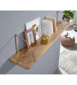 Półka ścienna FREJA 120 cm drewno mango*WOHNLING, GERMANY New