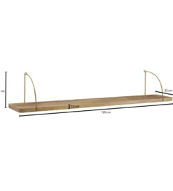 Półka ścienna FREJA 120 cm drewno mango*WOHNLING, GERMANY New