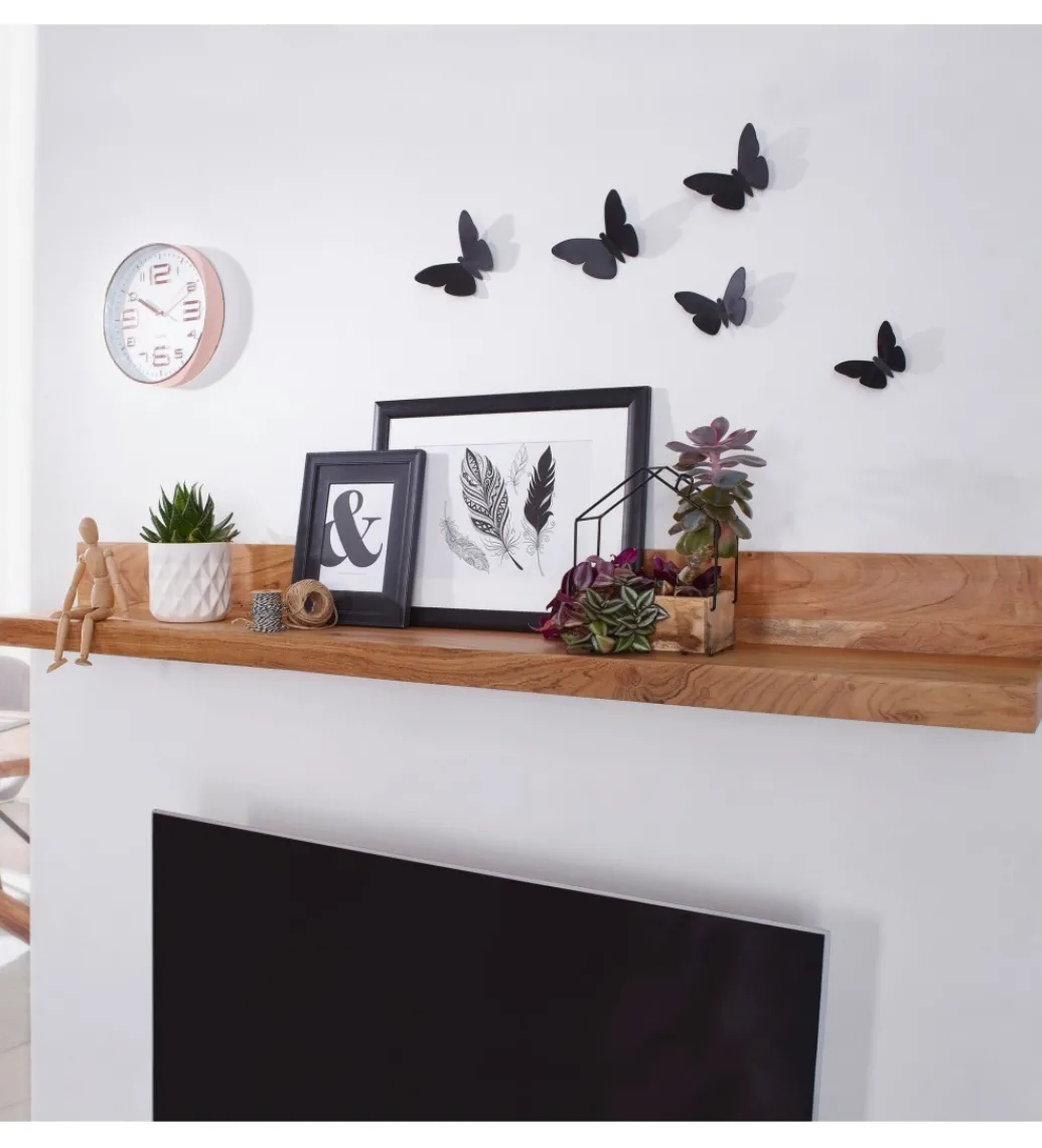 Półka ścienna MUMBAI 80 cm drewno akacja*WOHNLING, GERMANY Online