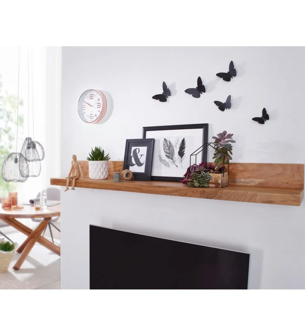 Półka ścienna MUMBAI 80 cm drewno akacja*WOHNLING, GERMANY Online