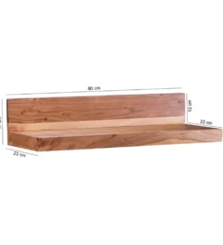 Półka ścienna MUMBAI 80 cm drewno akacja*WOHNLING, GERMANY Online