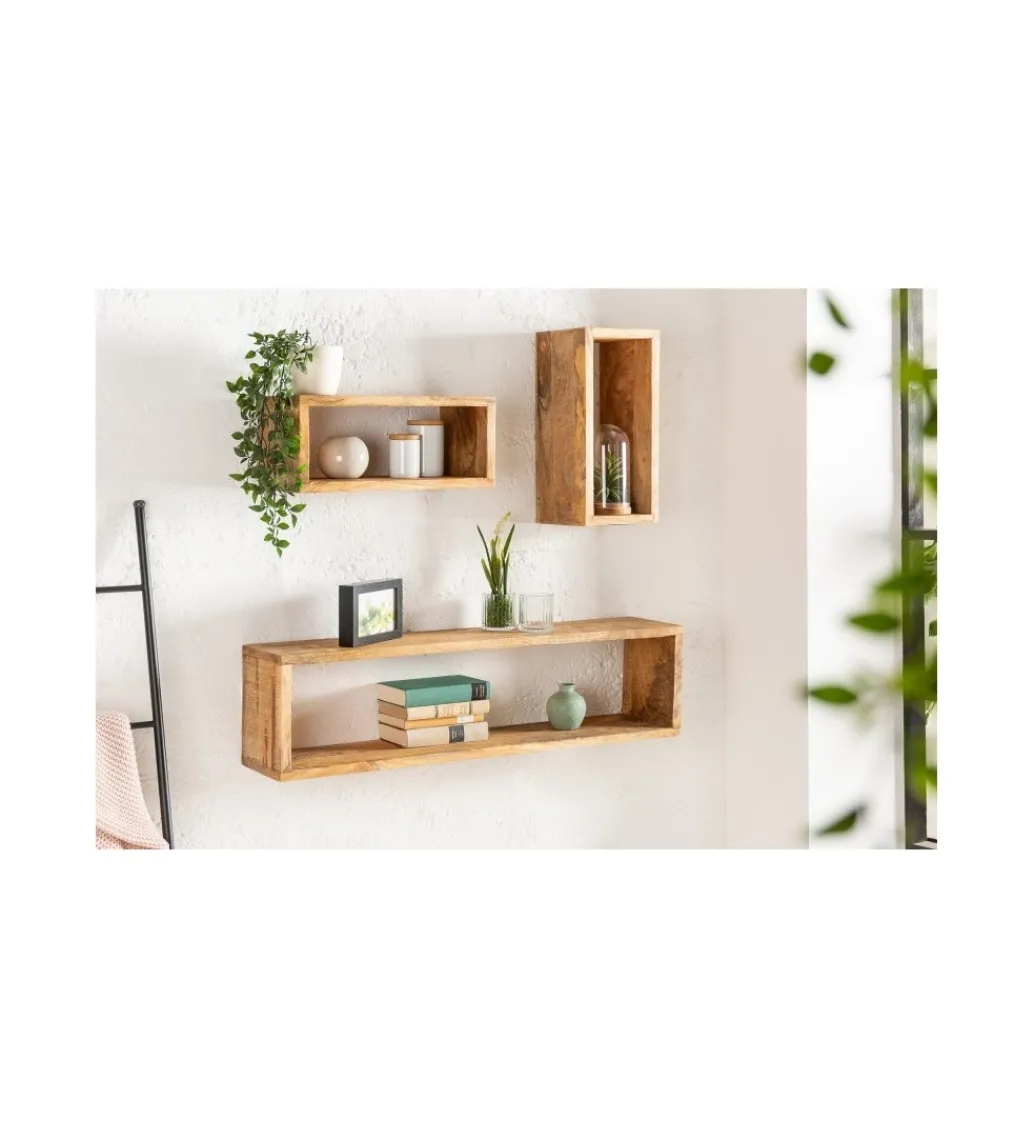 Półka ścienna WALLES Hemingway zestaw 3 drewno mango*Invicta Interior Outlet