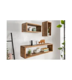 Półka ścienna WALLES Hemingway zestaw 3 mango*Invicta Interior Sale
