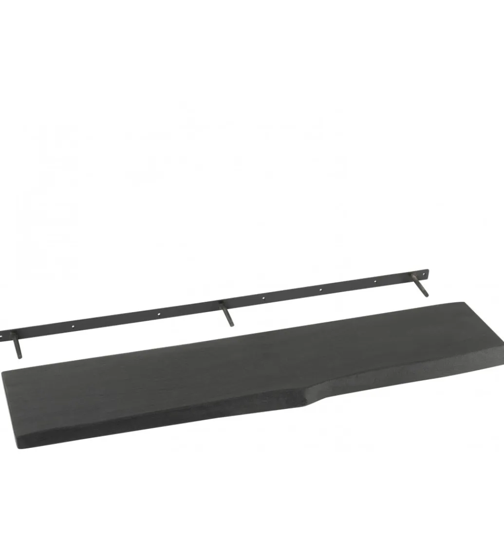 Półka GERARD 115 cm drewno mango czarna*J-Line Best