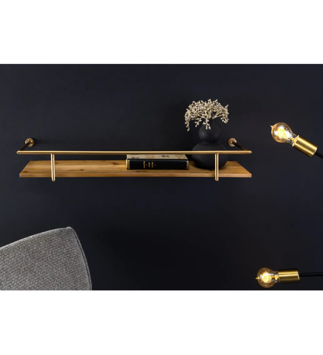 Półka HERITAGE 75 cm złota drewno sosny*Invicta Interior - przedsprzedaż Hot