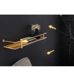 Półka HERITAGE 75 cm złota drewno sosny*Invicta Interior - przedsprzedaż Hot