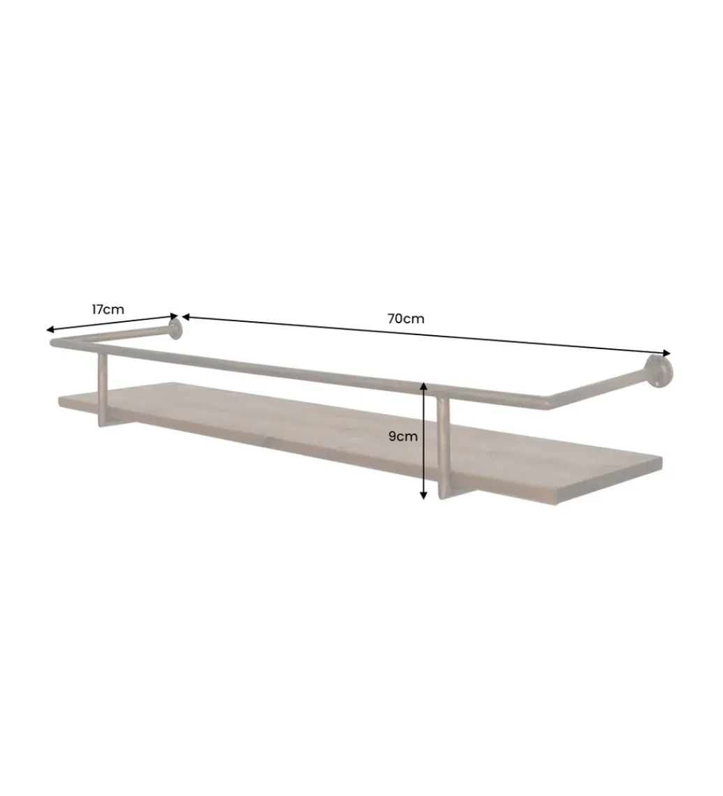 Półka HERITAGE 75 cm złota drewno sosny*Invicta Interior - przedsprzedaż Hot
