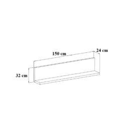 Półka wisząca BOTA 150 cm w optyce betonu*Helvetia New