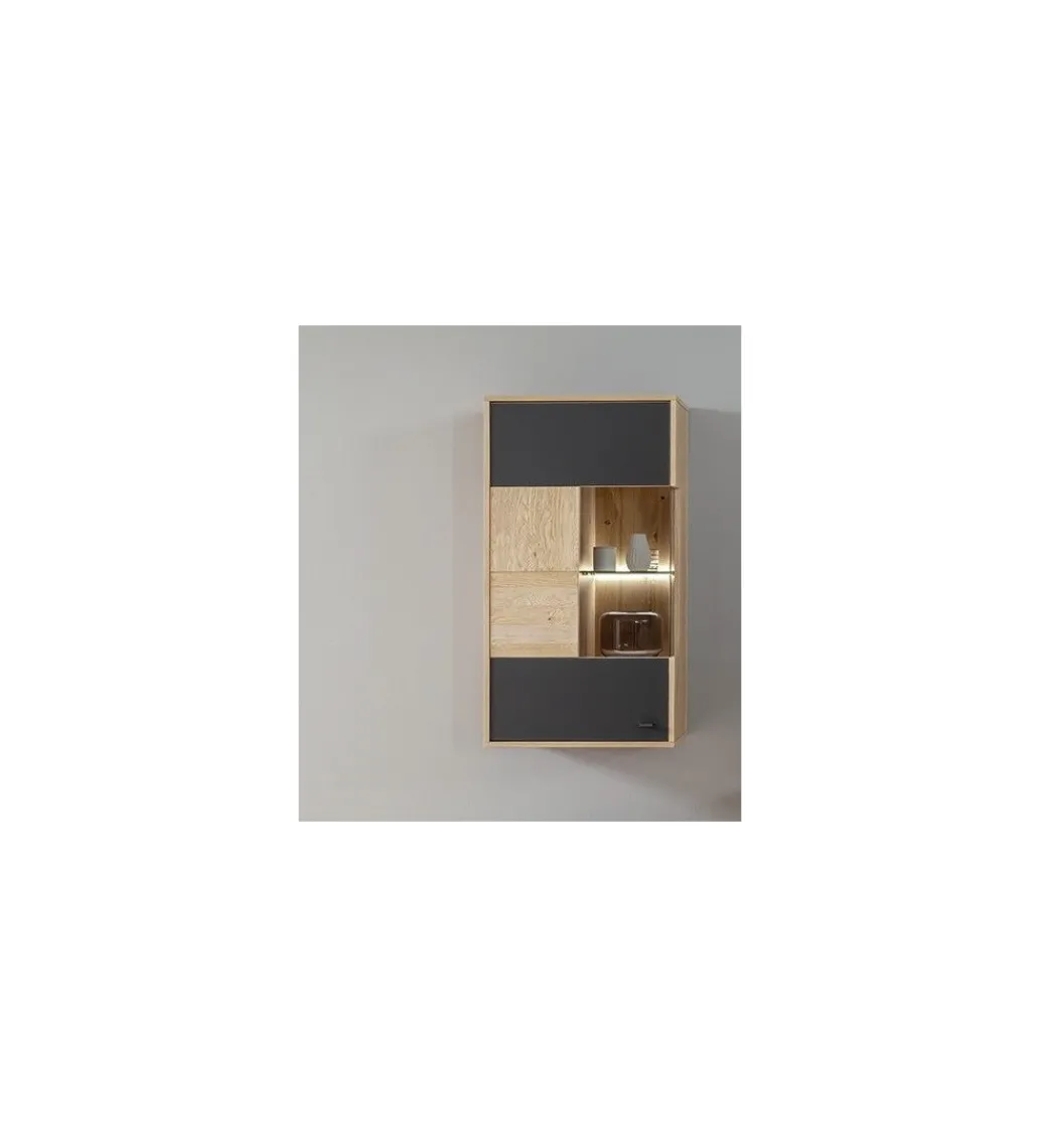 Półka wisząca VALENCIA 94 cm antracytowo naturalna*MCA Sale