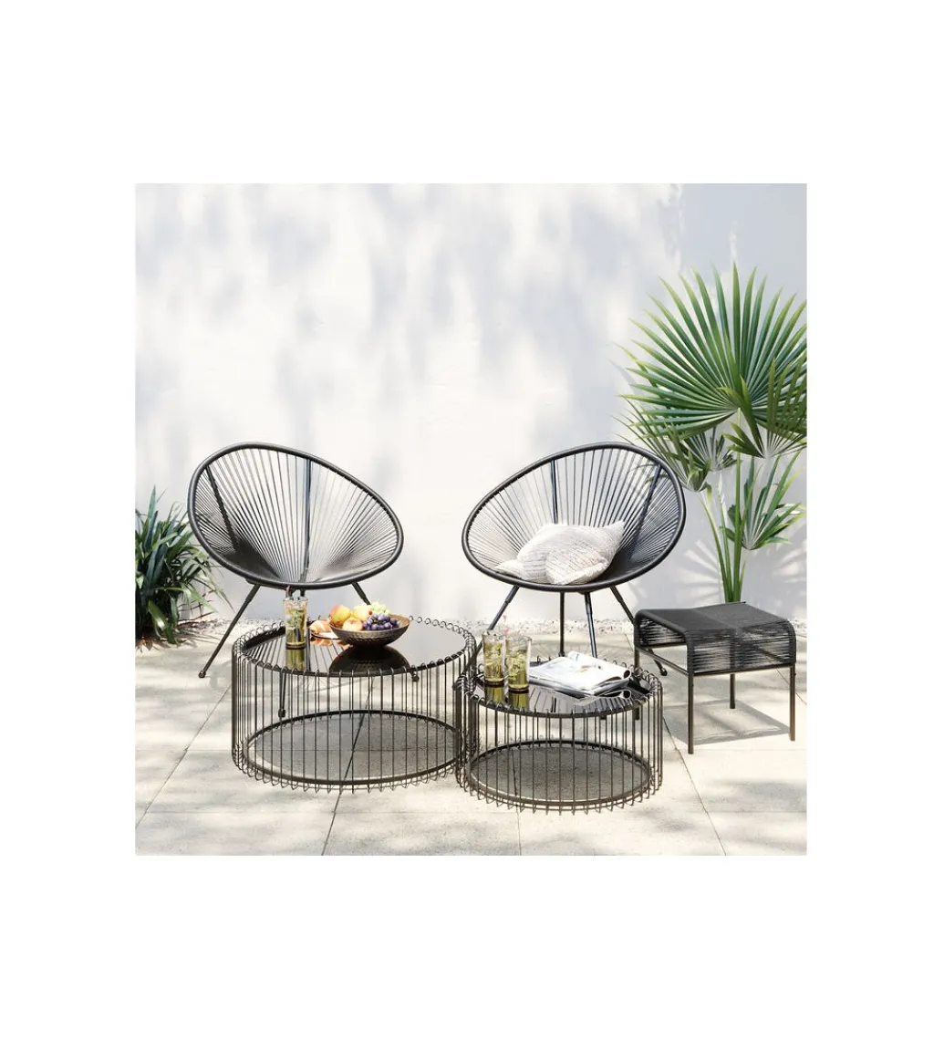 Podnóżek ACAPULCO mono czarny*KARE Discount