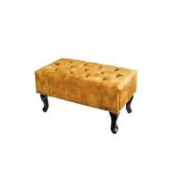 Podnóżek BRIGIDA Chesterfield musztardowy*Invicta Interior Outlet