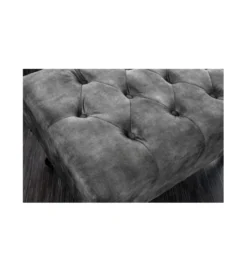 Podnóżek BRIGIDA Chesterfield 80 cm szary*Invicta Interior Best