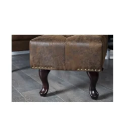 Podnóżek Chesterfield antyczny brąz*Invicta Interior