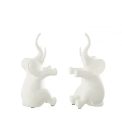 Podpora na książki Elephant set 2 biała*J-Line Online