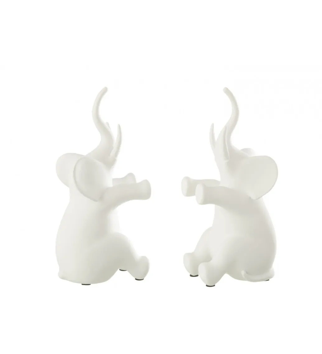 Podpora na książki Elephant set 2 biała*J-Line Online