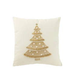 Poduszka Christmas Tree biało złota*J-Line Discount