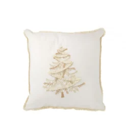 Poduszka Tree 45 cm biało złota*J-Line Sale