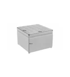 Pufa ALETTA 60 cm szara*Invicta Interior Clearance