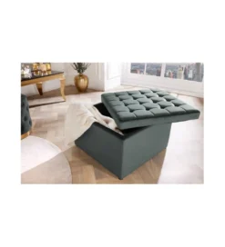 Pufa ALETTA 60 cm szara*Invicta Interior Clearance