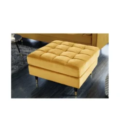Pufa CANIS Velvet 80 cm musztardowo - źółta*Invicta Interior