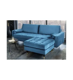 Pufa CANIS Velvet 80 cm niebieska*Invicta Interior Best