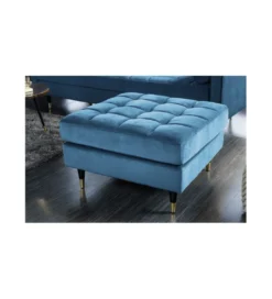 Pufa CANIS Velvet 80 cm niebieska*Invicta Interior Best