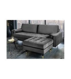 Pufa CANIS Velvet 80 cm szara*Invicta Interior Outlet