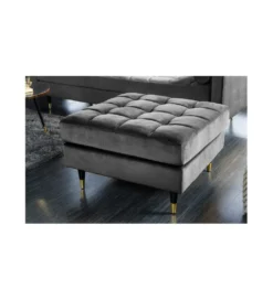 Pufa CANIS Velvet 80 cm szara*Invicta Interior Outlet