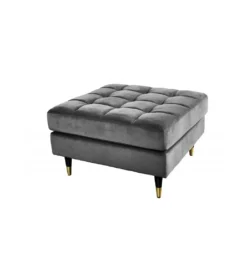 Pufa CANIS Velvet 80 cm szara*Invicta Interior Outlet