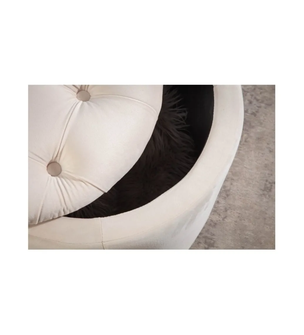 Pufa FABIO II 50 Cm Aksamit beżowa*Invicta Interior New
