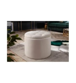 Pufa FABIO II 50 Cm Aksamit beżowa*Invicta Interior New