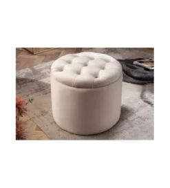 Pufa FABIO II 50 Cm Aksamit beżowa*Invicta Interior New