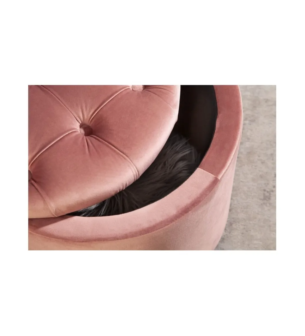 Pufa FABIO II 50 Cm aksamit pudrowy róż*Invicta Interior Best