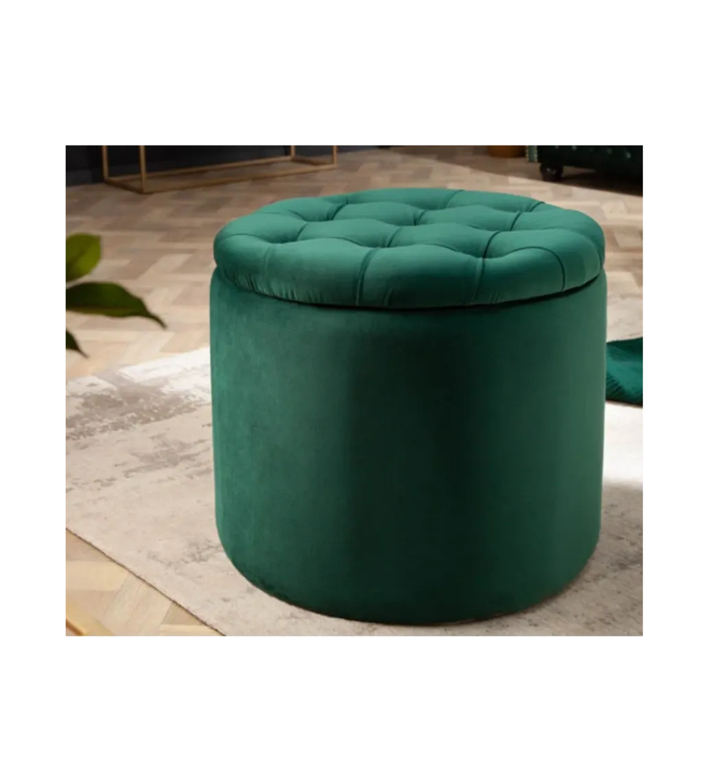 Pufa FABIO II 50 Cm Aksamit szmaragdowa zieleń*Invicta Interior Discount