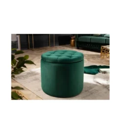 Pufa FABIO II 50 Cm Aksamit szmaragdowa zieleń*Invicta Interior Discount