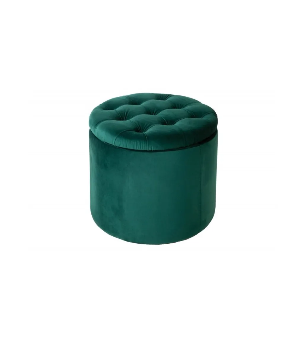 Pufa FABIO II 50 Cm Aksamit szmaragdowa zieleń*Invicta Interior Discount