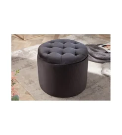 Pufa FABIO II 50 Cm czarna*Invicta Interior Online