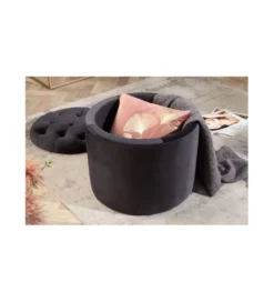 Pufa FABIO II 50 Cm czarna*Invicta Interior Online