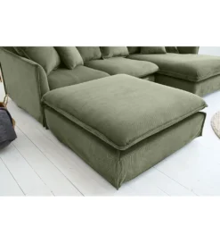 Pufa HEAVEN 100 cm cord zielona*Invicta Interior