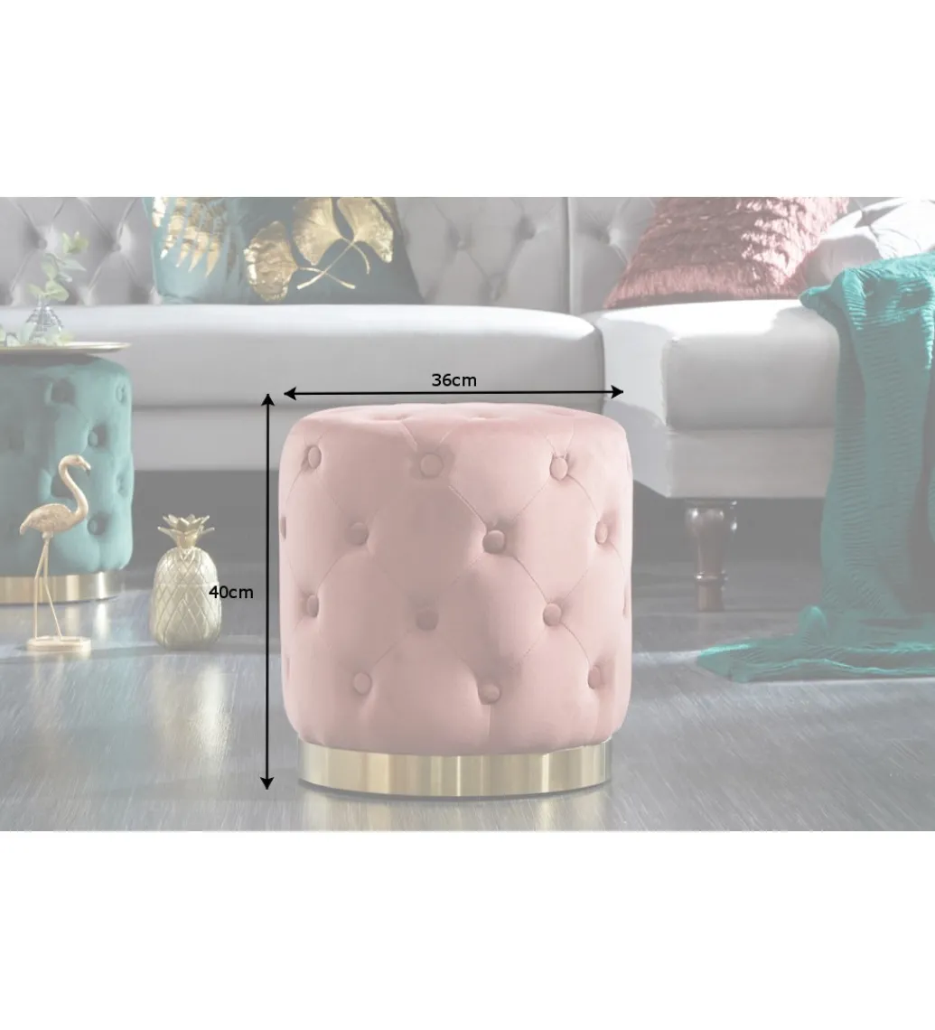 Pufa Modern Barock Chester pudrowy róż*Invicta Interior New