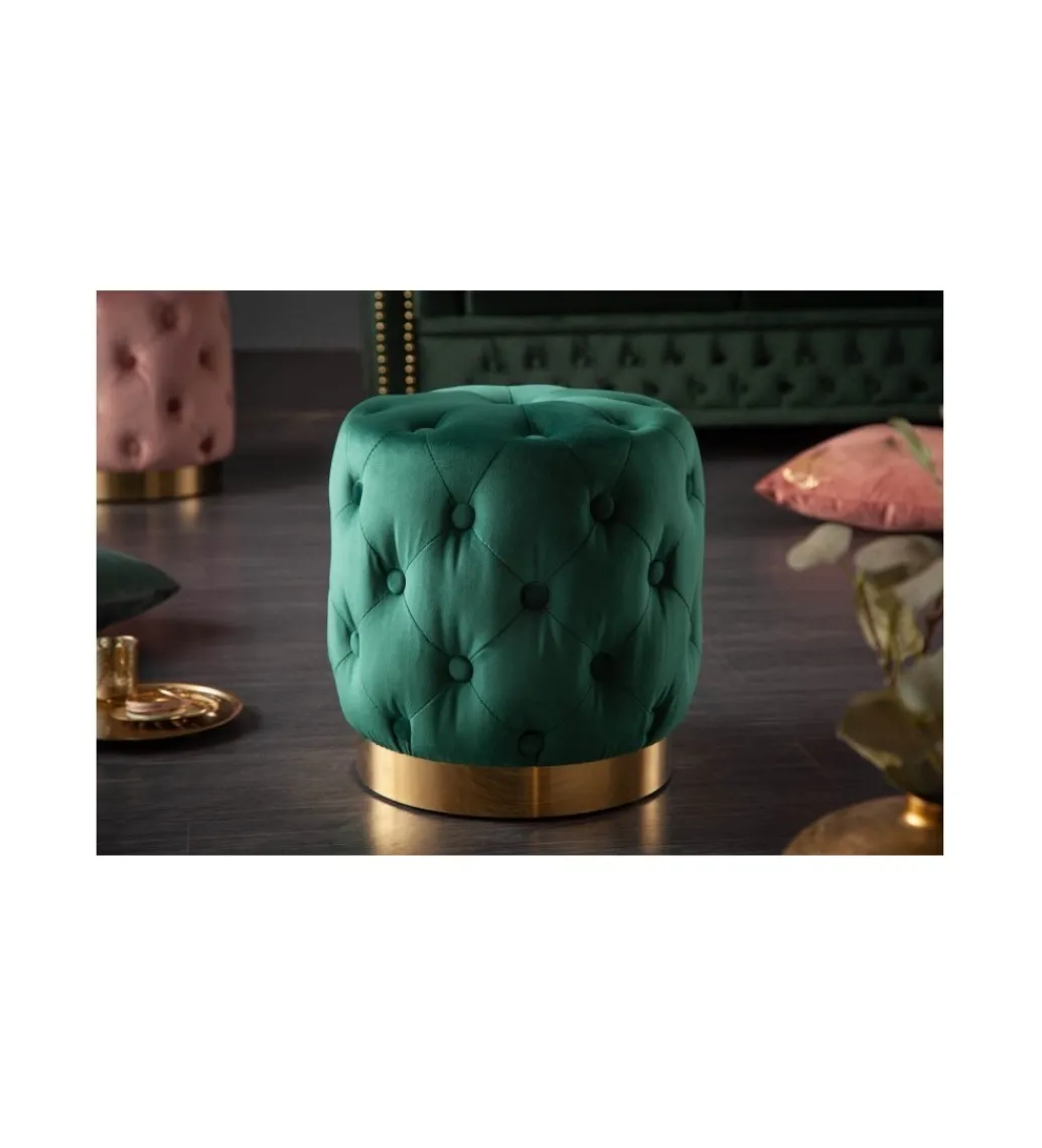 Pufa Modern Barock Chester szmaragdowa zieleń*Invicta Interior Sale