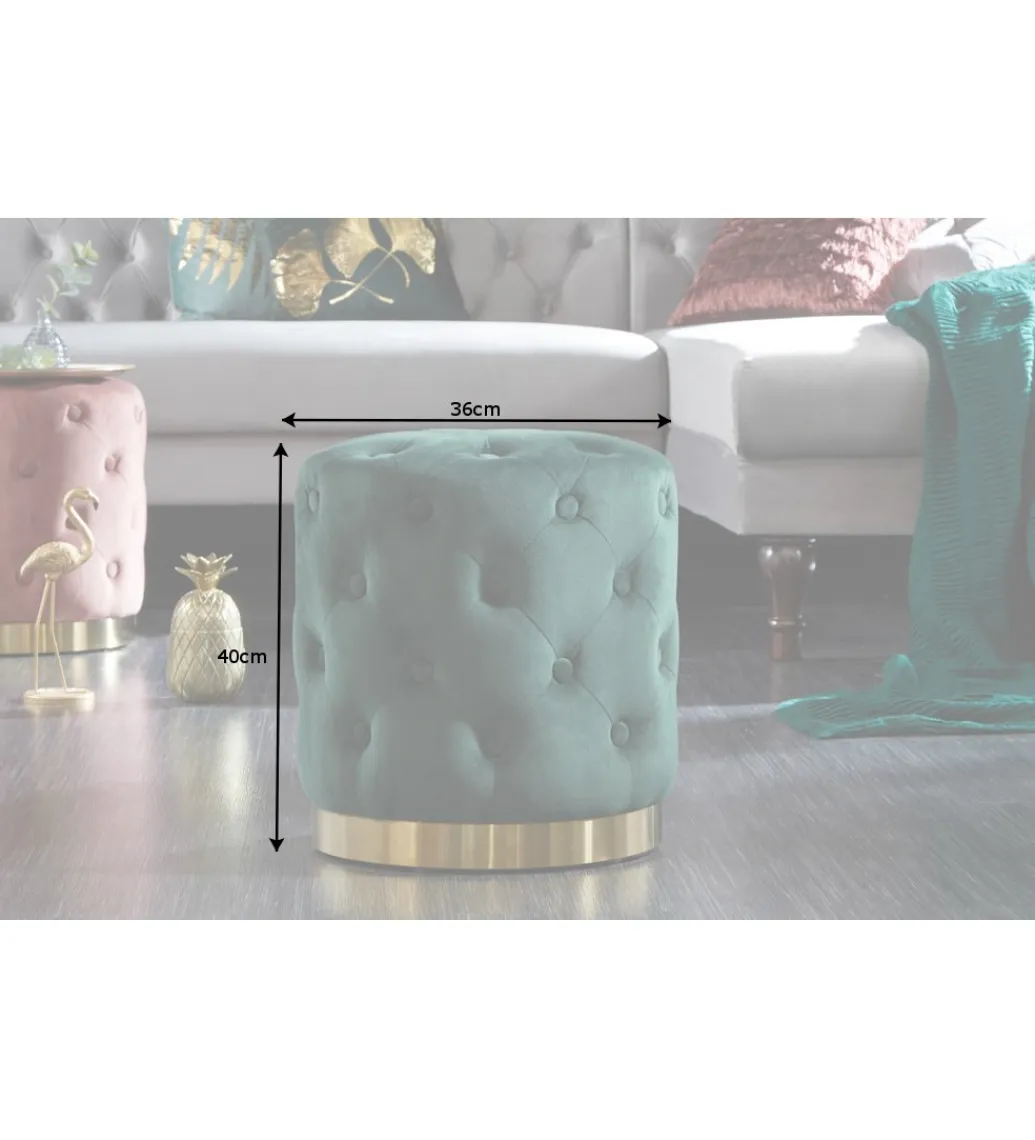 Pufa Modern Barock Chester szmaragdowa zieleń*Invicta Interior Sale