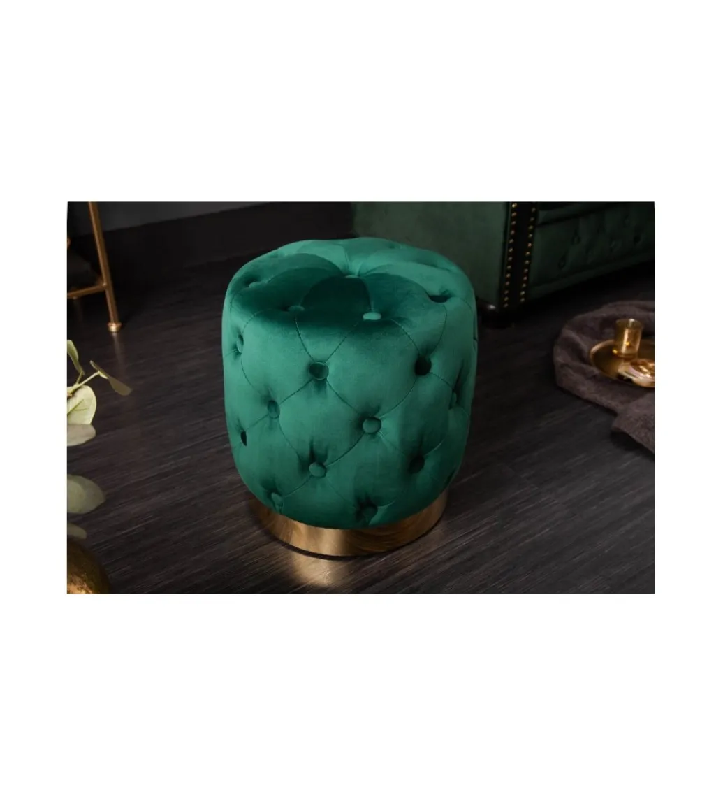 Pufa Modern Barock Chester szmaragdowa zieleń*Invicta Interior Sale