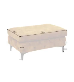 Pufa MODERN BAROCK 90 cm aksamitny musztardowo żółty*Invicta Interior Clearance