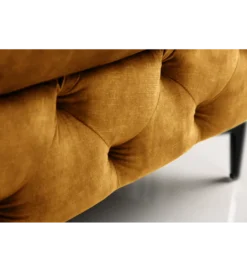Pufa MODERN BAROCK 90 cm aksamitny musztardowo żółty*Invicta Interior Clearance