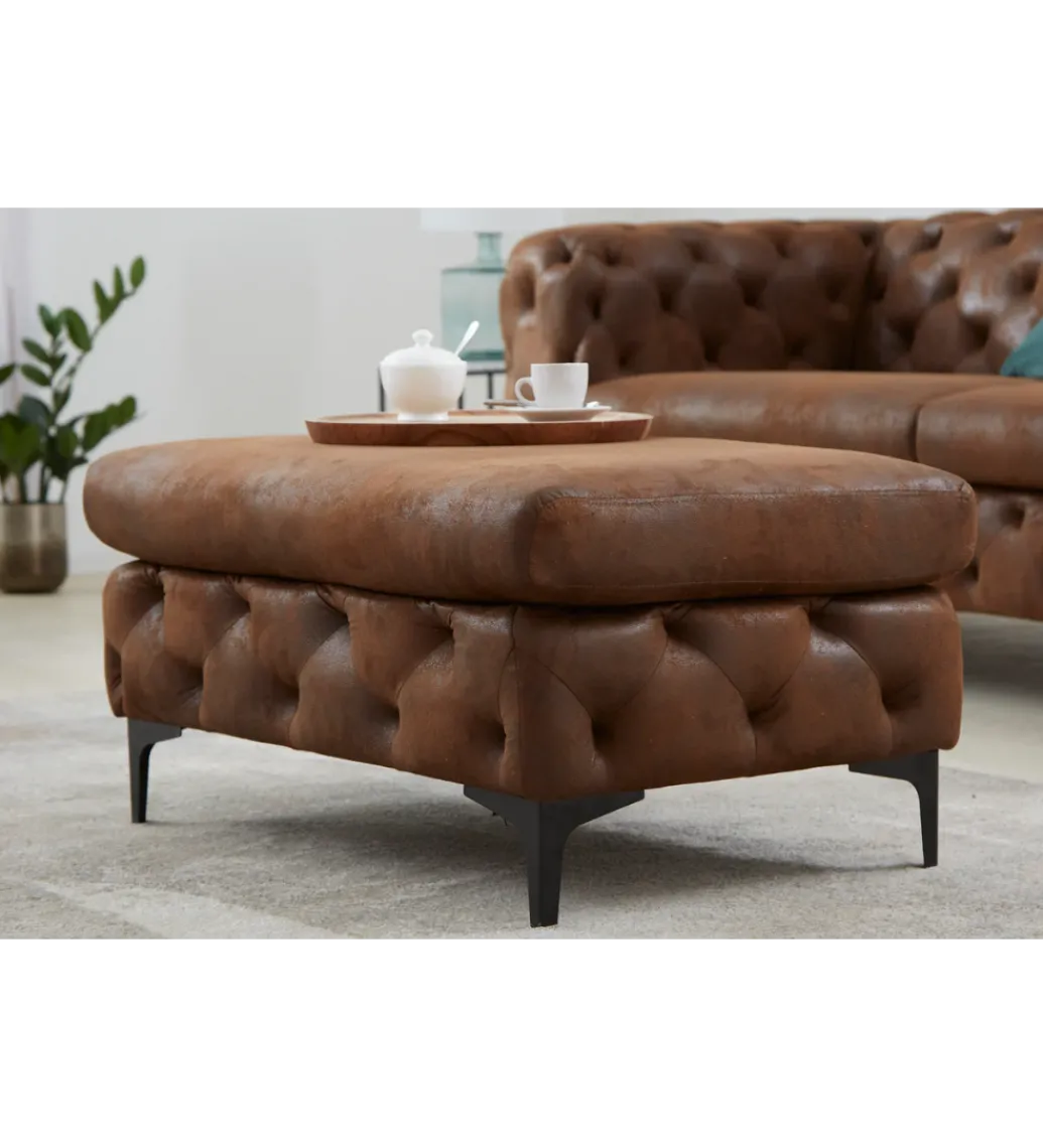 Pufa MODERN BAROCK 90 cm antyczny brąz*Invicta Interior Online
