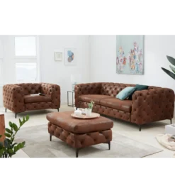 Pufa MODERN BAROCK 90 cm antyczny brąz*Invicta Interior Online
