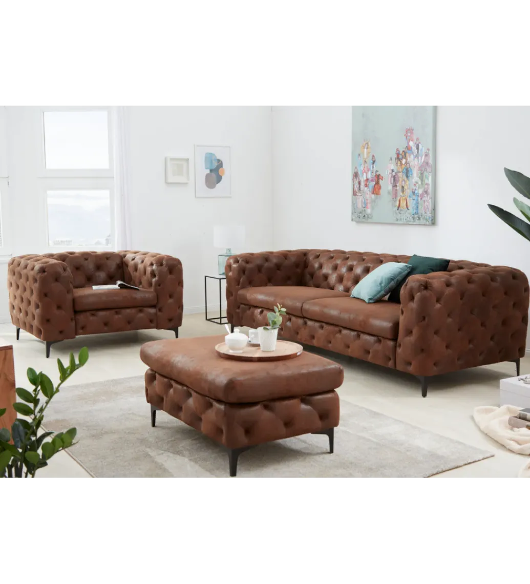 Pufa MODERN BAROCK 90 cm antyczny brąz*Invicta Interior Online