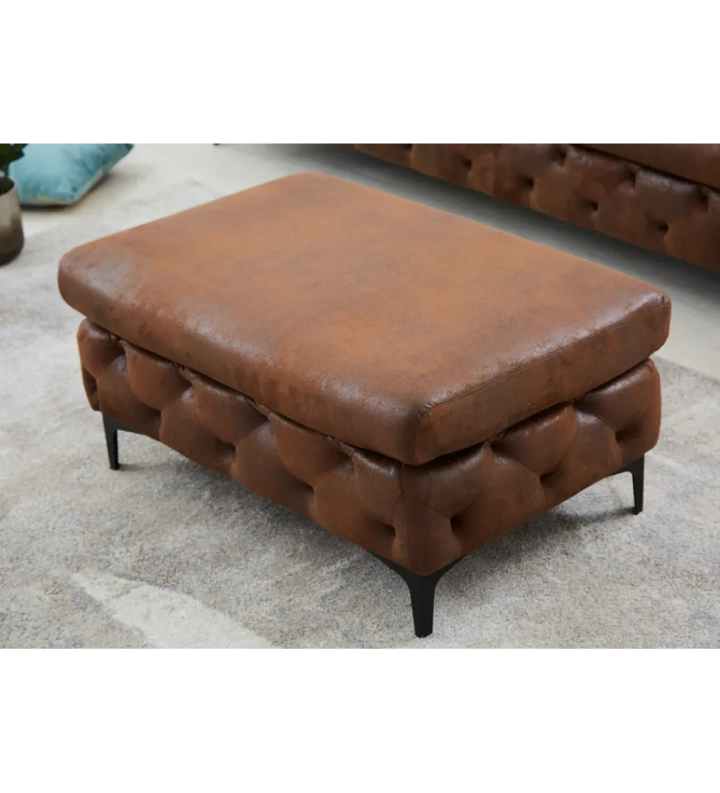 Pufa MODERN BAROCK 90 cm antyczny brąz*Invicta Interior Online