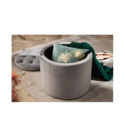 Pufa Modern Barock 50 Cm srebrnoszara*Invicta Interior Discount